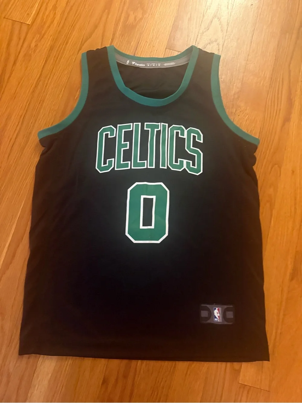 Fanatics Black and Green Celtics Tatum Jersey Tank Top